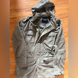 Khaki Hooded Field Jacket - Men's